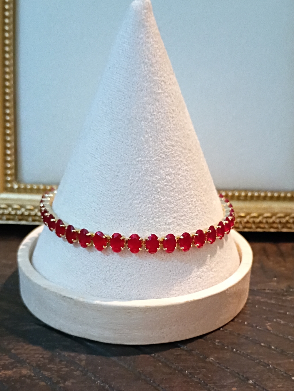 New Red Crystal Tennis Bracelet - Elegant Women’s Jewelry